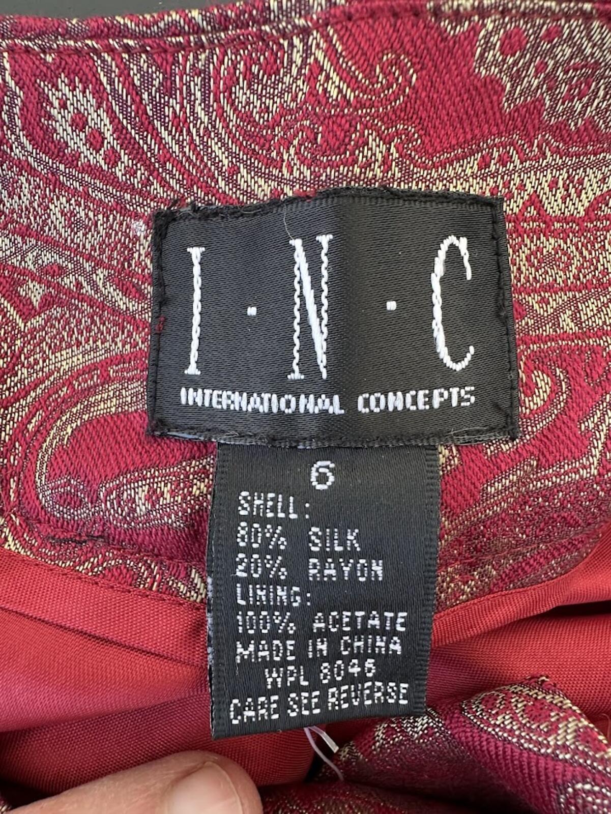 INC Silk Paisley Dress Pants NWT