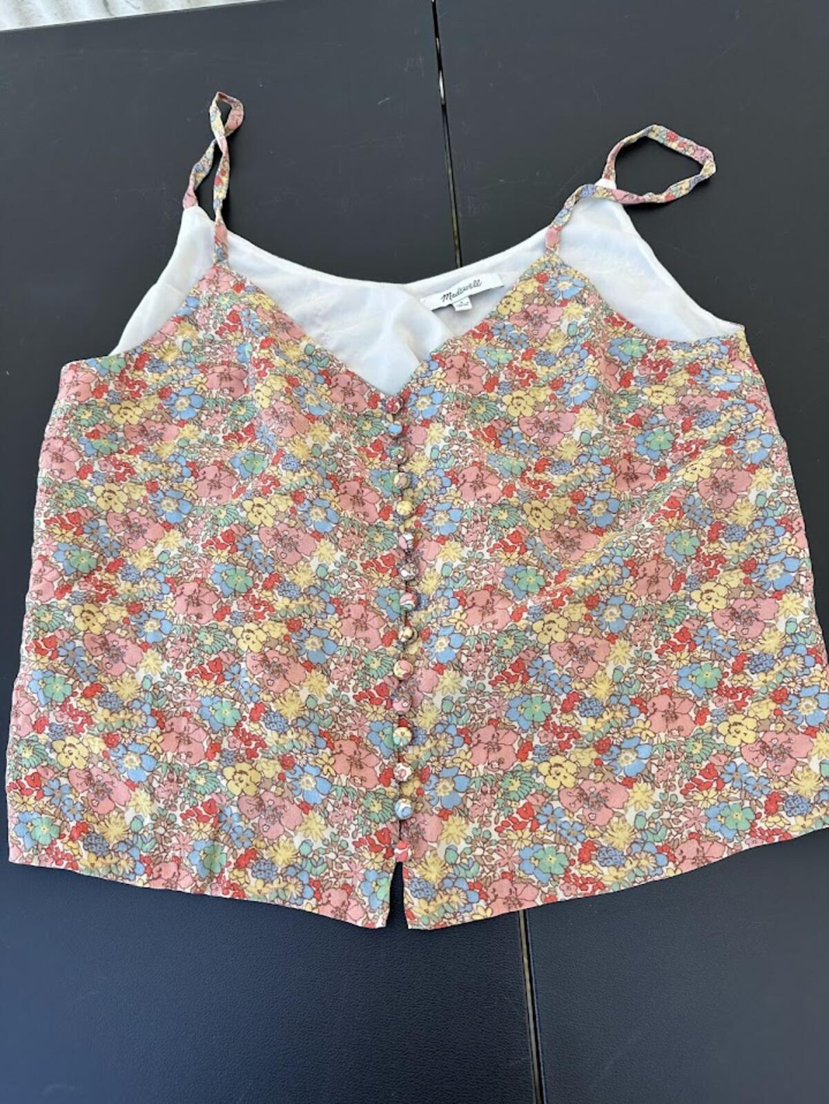 Madewell Floral Button Front Cami Size 8