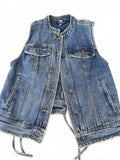 Free People Lace-Up Denim Vest XS