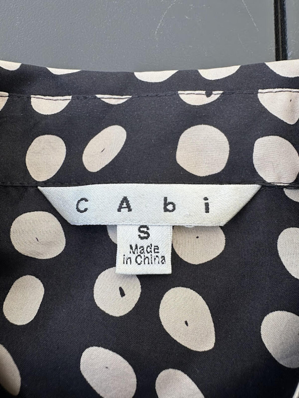 CAbi Silk Polka Dot Button Blouse Small