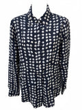 CAbi Silk Polka Dot Button Blouse Small