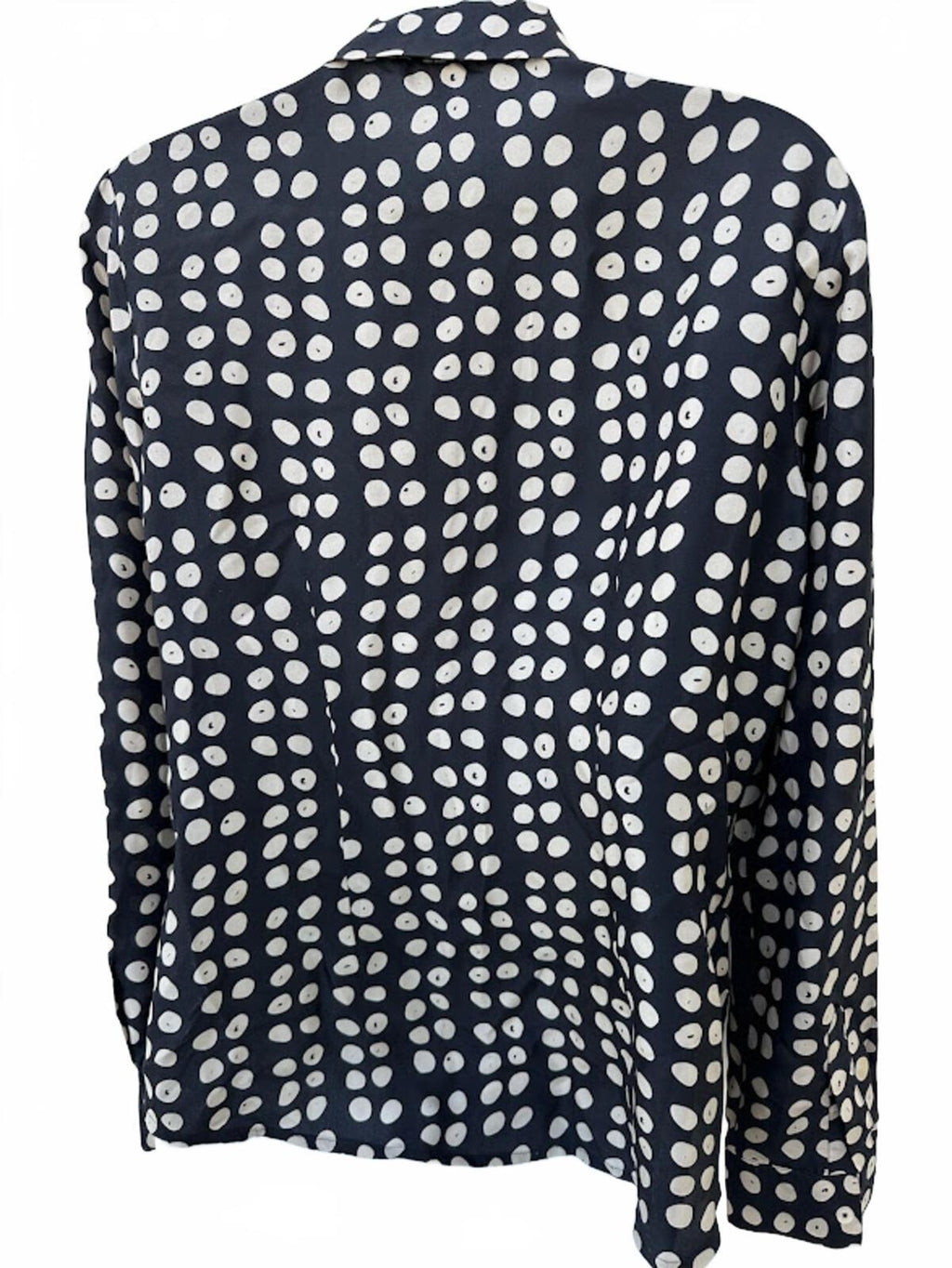 CAbi Silk Polka Dot Button Blouse Small