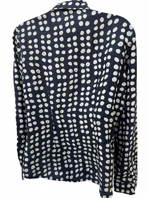 CAbi Silk Polka Dot Button Blouse Small