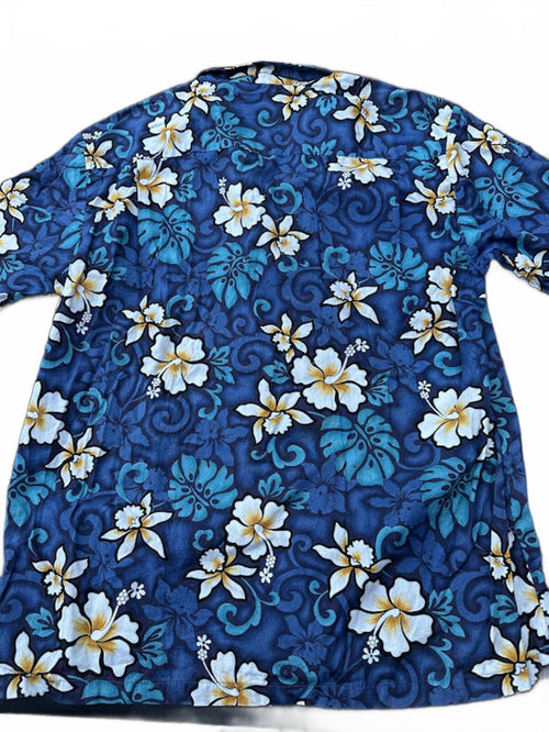Aloha Republic Blue Floral Hawaiian Shirt