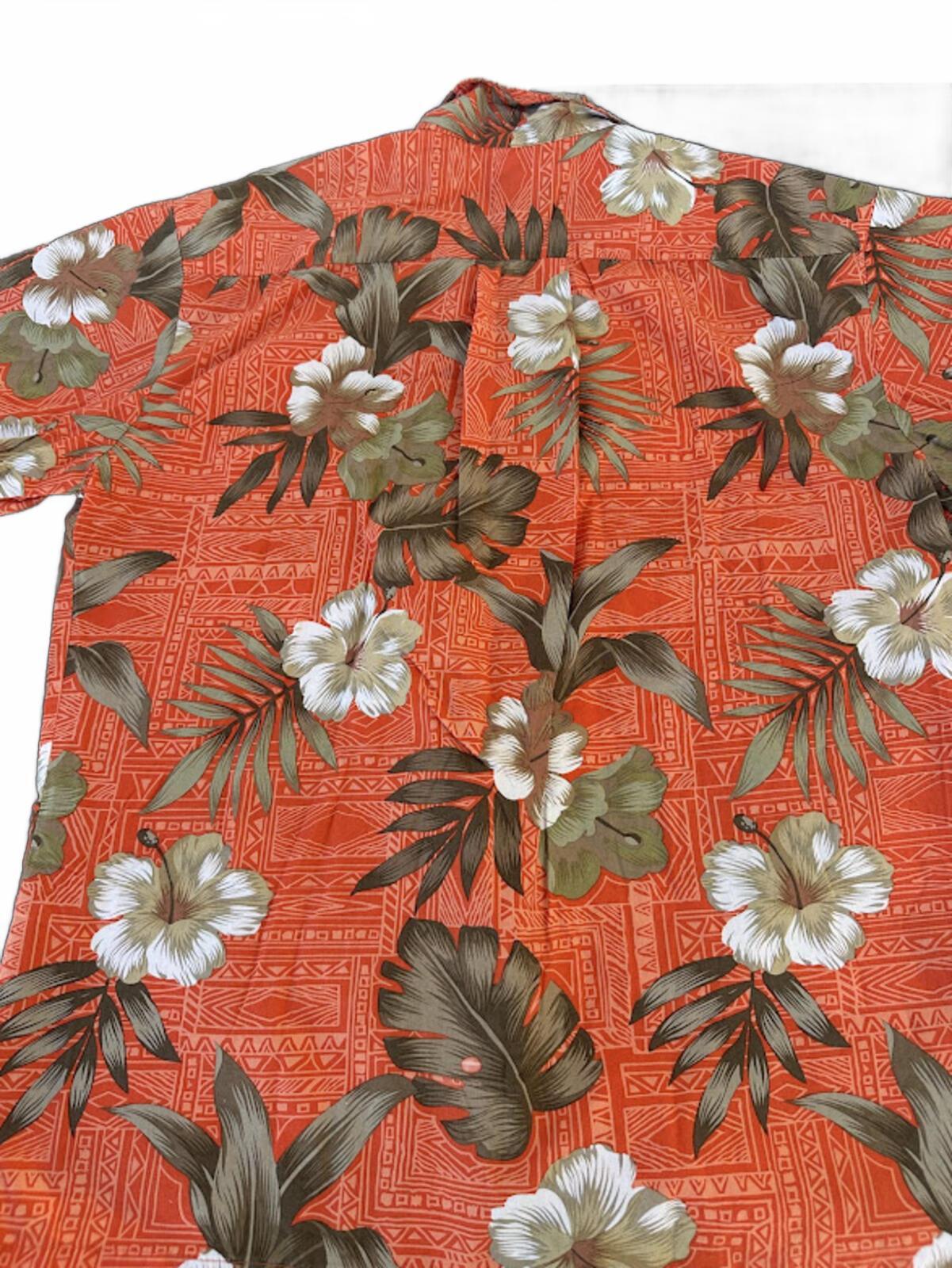 Palmwave Hawaiian Aloha Shirt Orange Floral