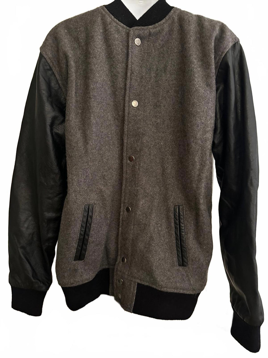 Reason Clothing Wool & Leather Varsity Jacket L