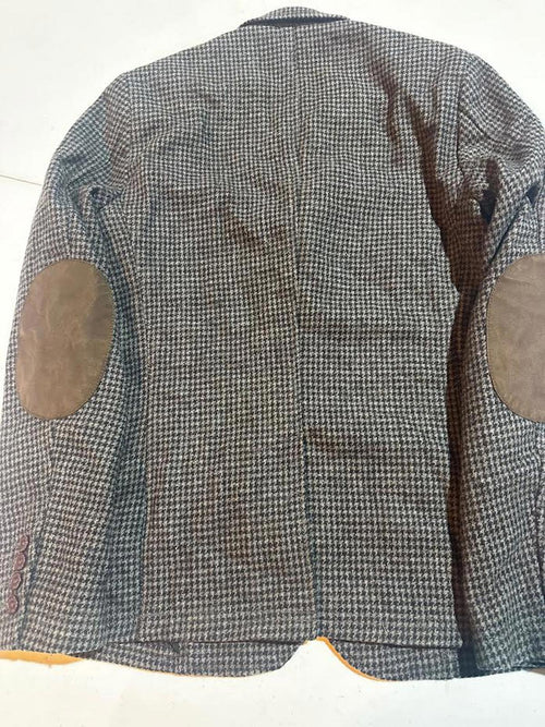 American Eagle Houndstooth Wool Blazer w Elbow Patches