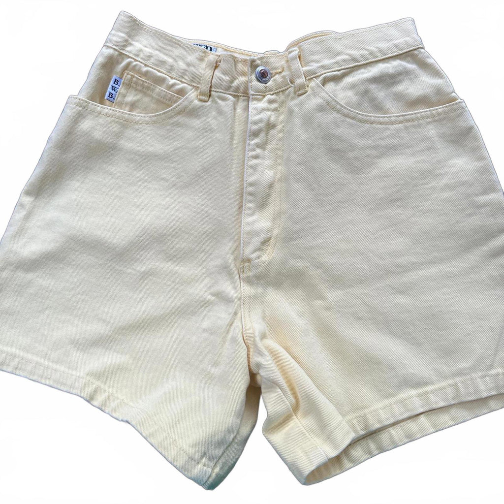 Vintage BWB Yellow Denim Shorts USA Sz 7