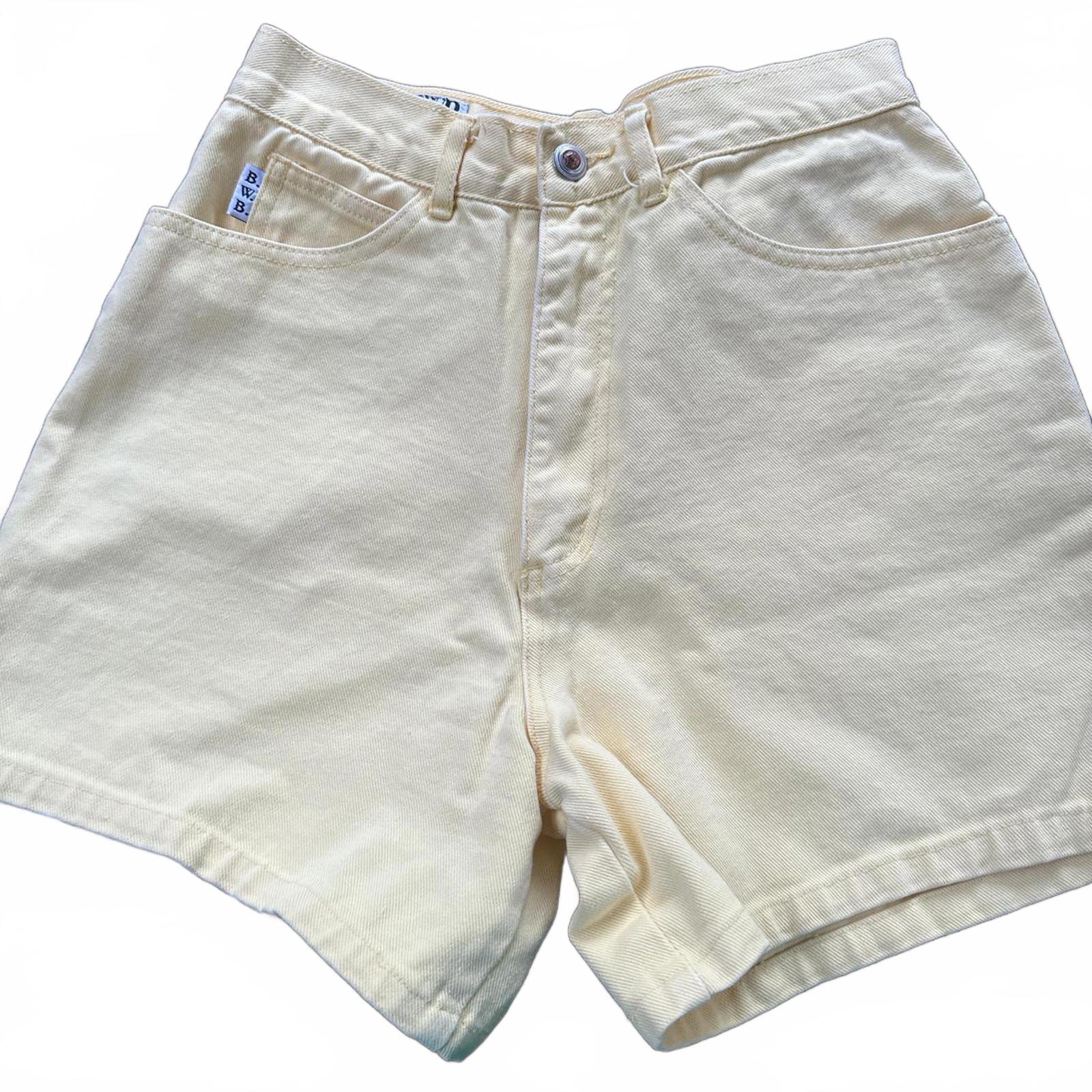 Vintage BWB Yellow Denim Shorts USA Sz 7