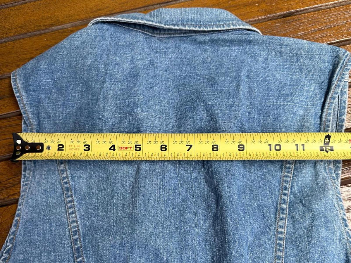Vintage Breeches USA Denim Zip Front Vest Women's M