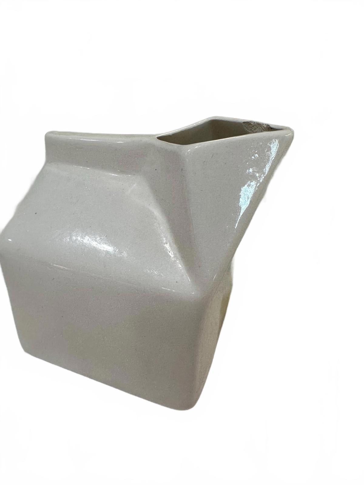Ceramic milk carton with Holstein cow design
