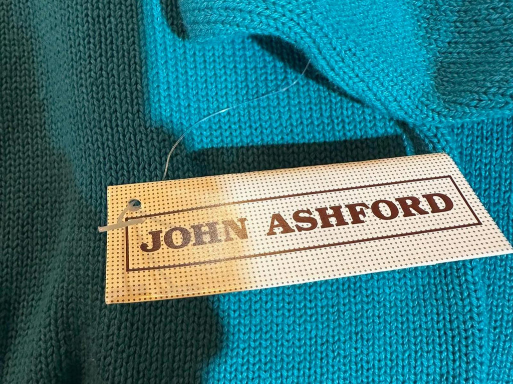 John Ashford Teal Cotton Crewneck Sweater L NWT