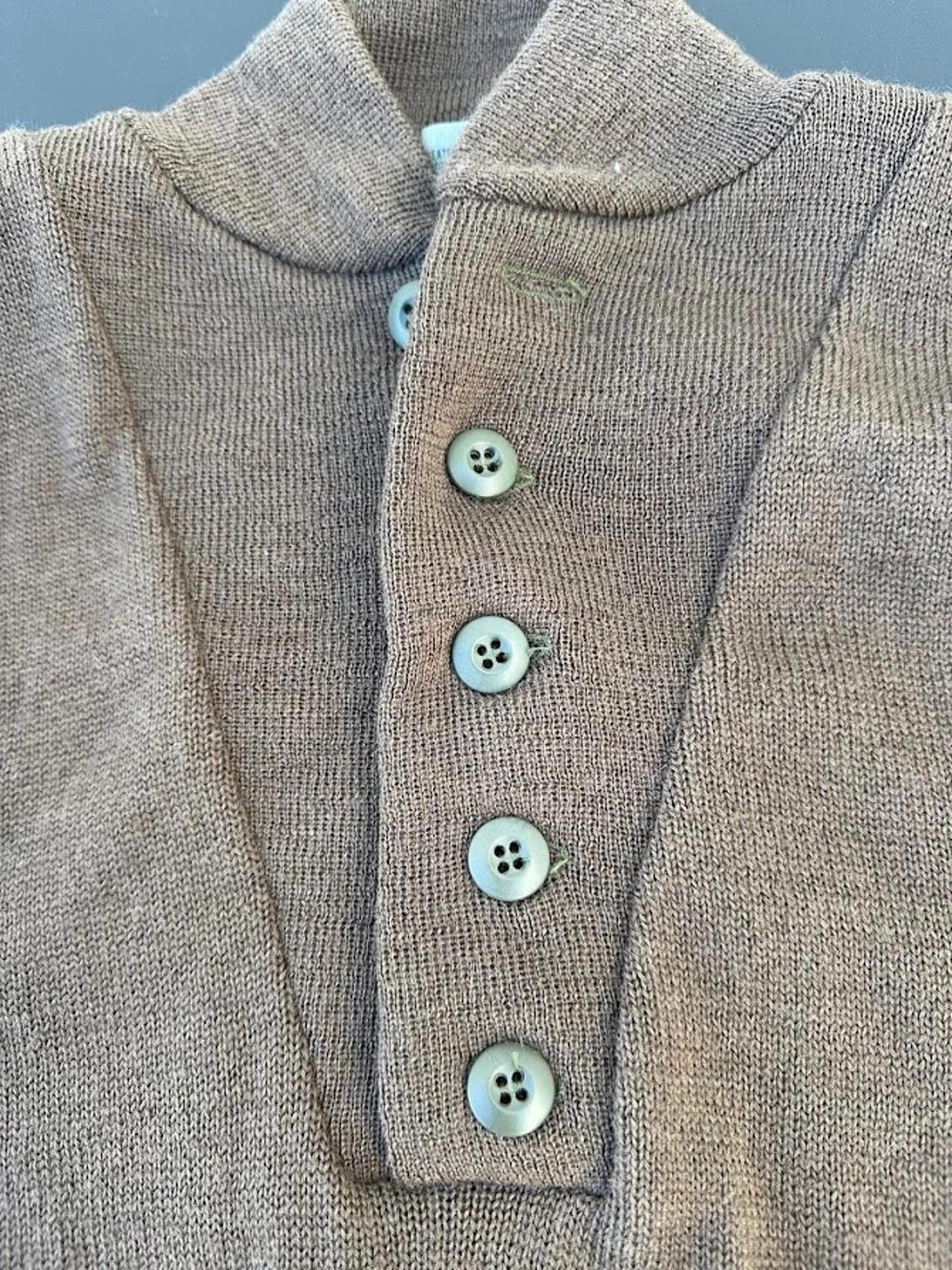 Vintage US Military Wool Henley Sweater S