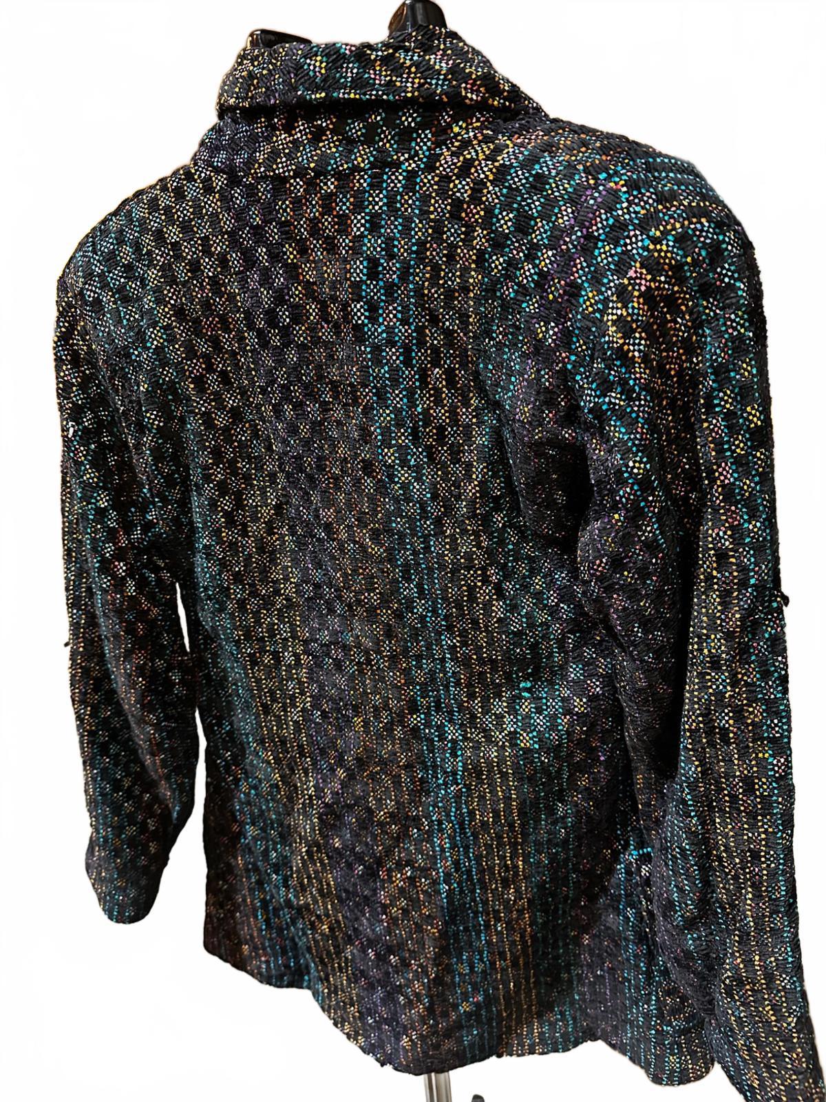 Dahlia Poports Handwoven Multicolor Jacket Small