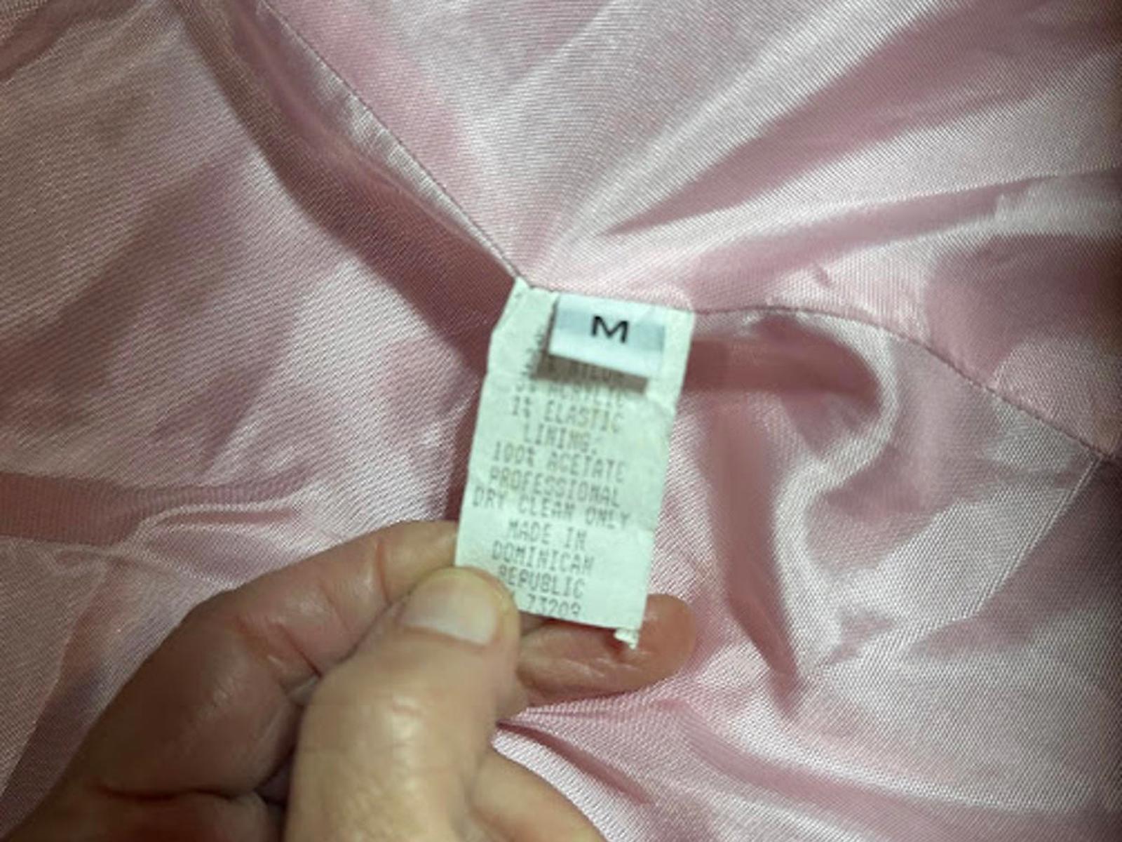 Vintage Pink Tweed Long Coat Satin Lined Medium