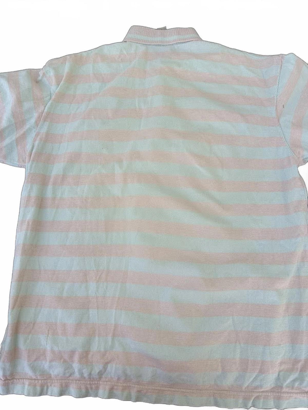 Aeropostale Stripe Polo Pink Green Puzzle Patch