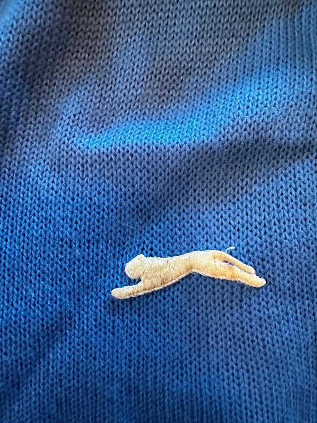 Vintage Slazenger V-Neck Sweater Sky Blue Logo Men L