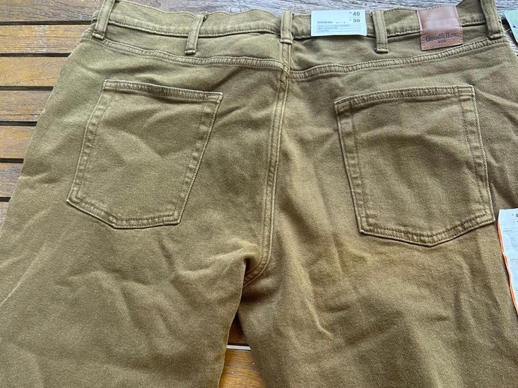 Goodfellow & Co Total Flex 5-Pocket Pants Men’s 40x30 Olive Brown NWT Stretch