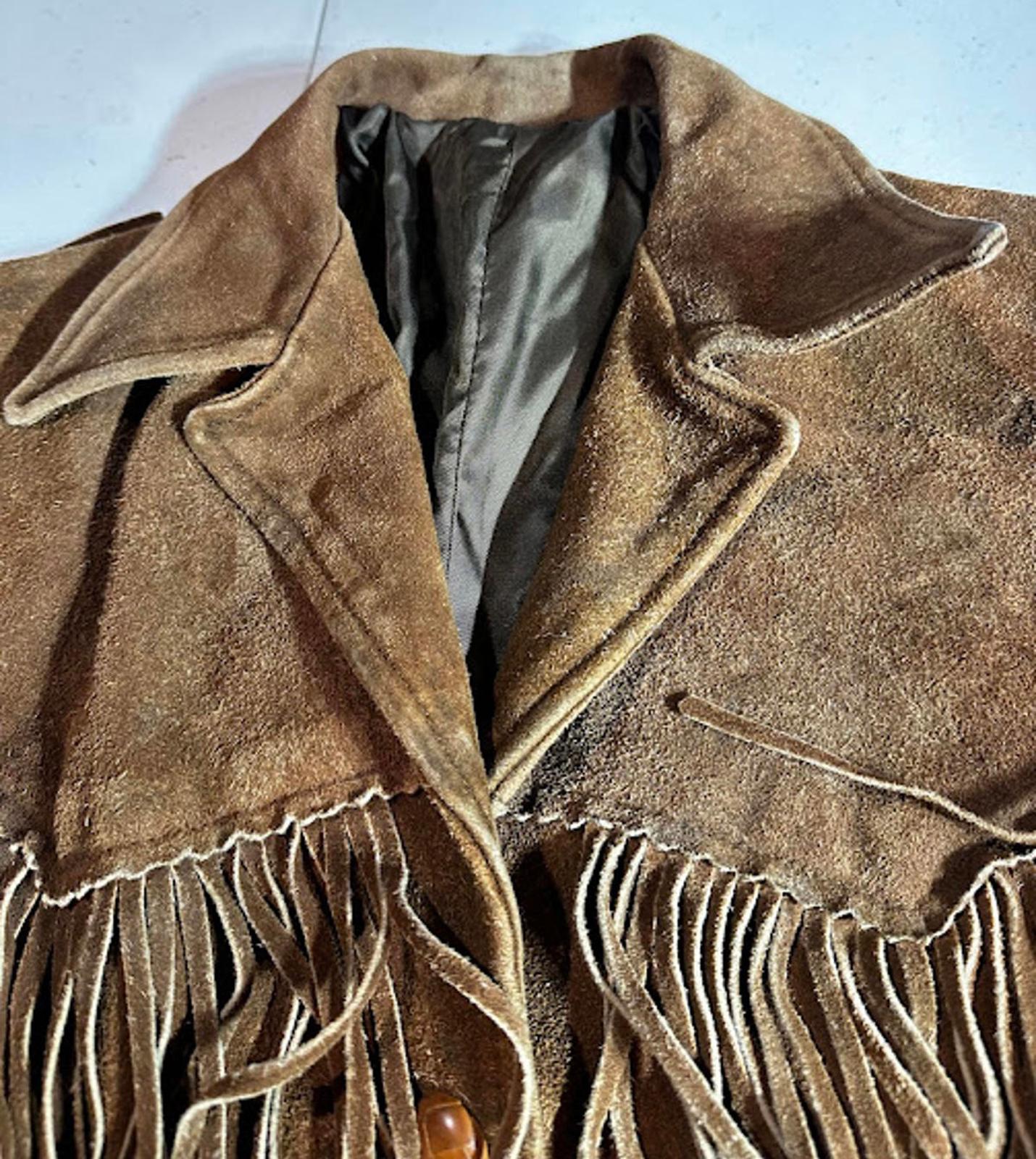 Vintage Brown Suede Fringe Western Jacket Women’s S
