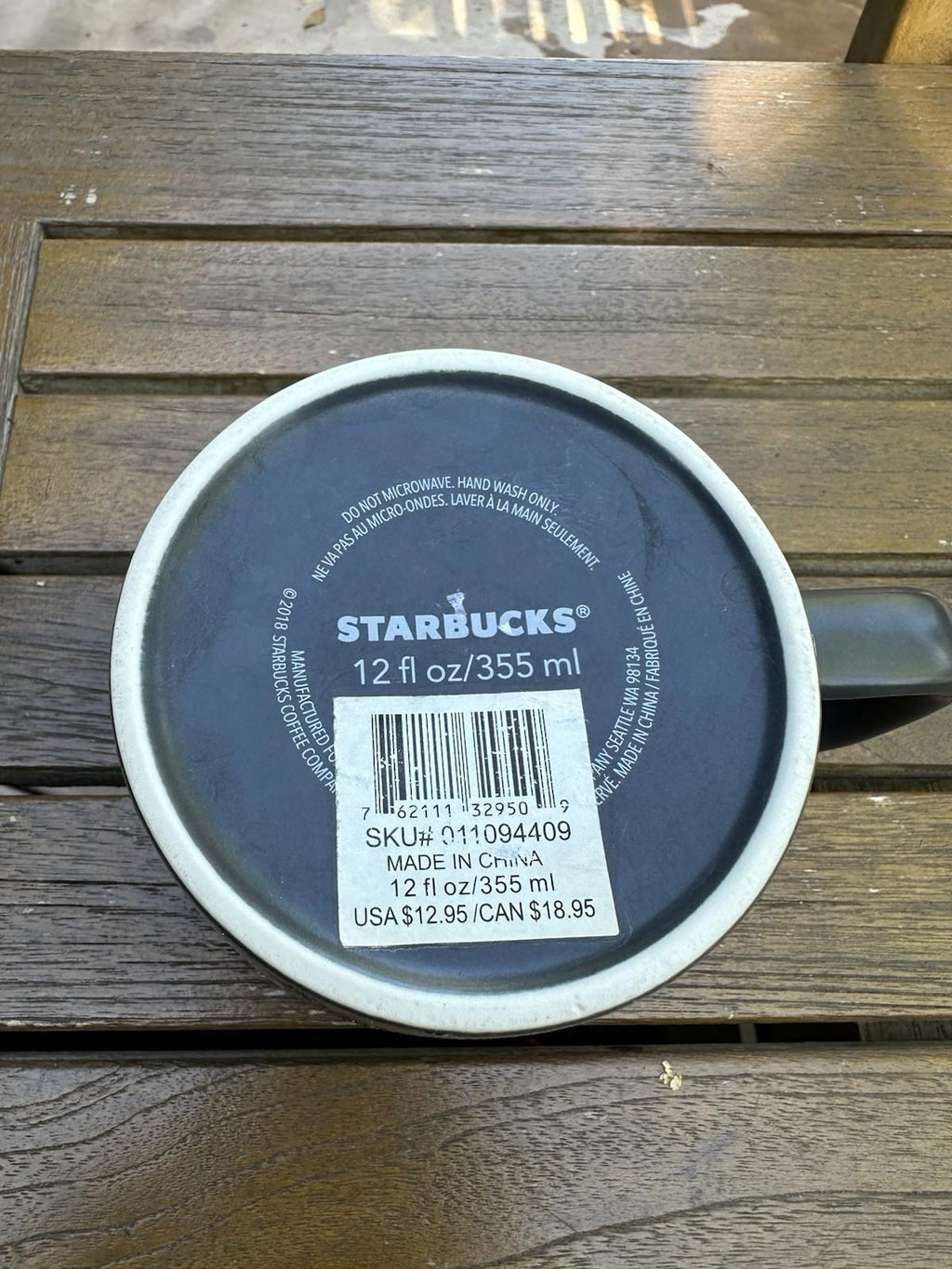 2018 Starbucks Matte Black/Silver Glitter  Ceramic Coffee Mug Cup 12 oz. VGC