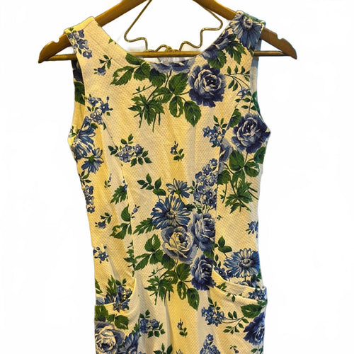 Adrienne Vittadini Blue and Green Floral Dress