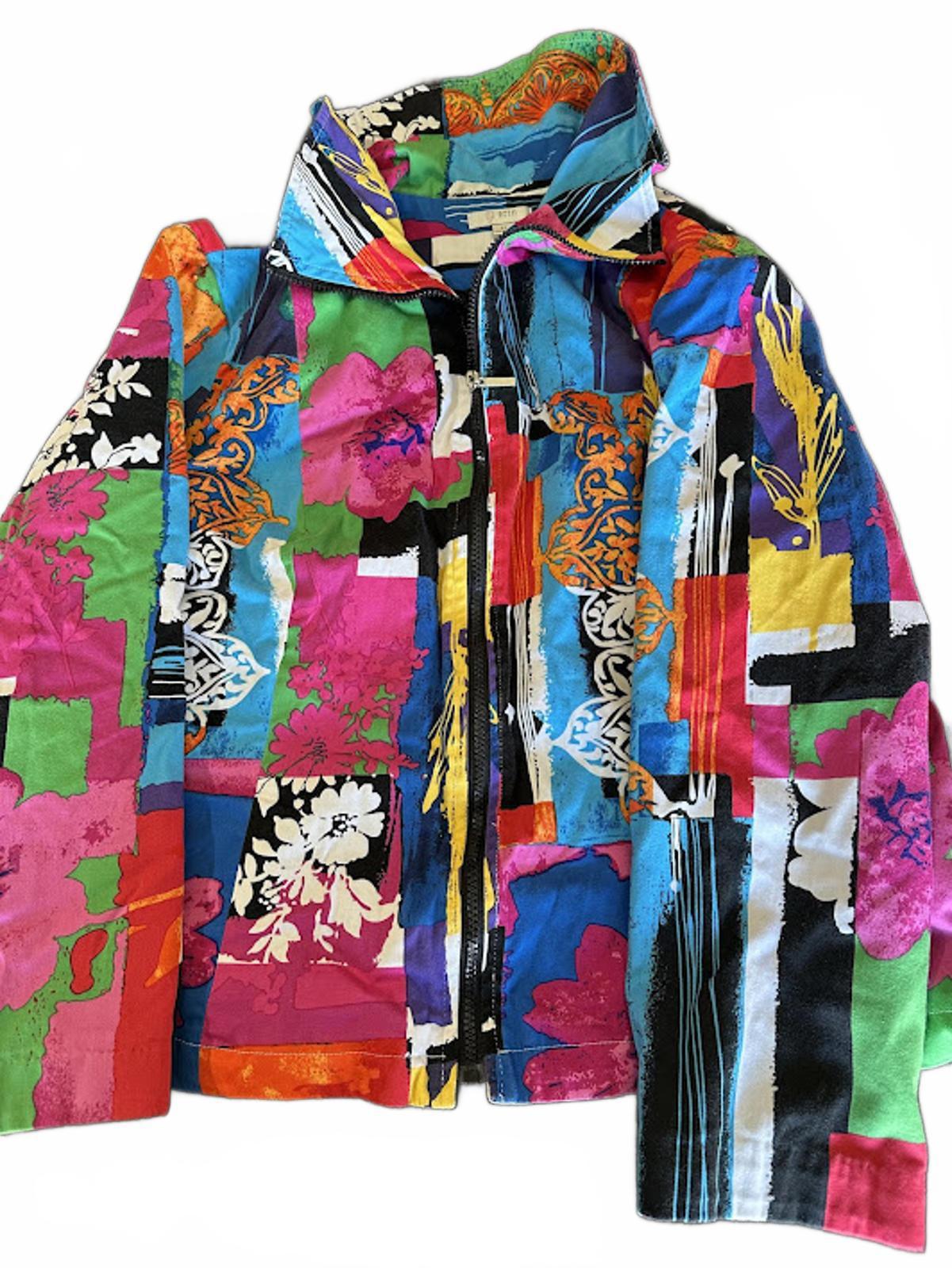 Vintage Colorblock Abstract Jacket Cotton Spandex Erin
