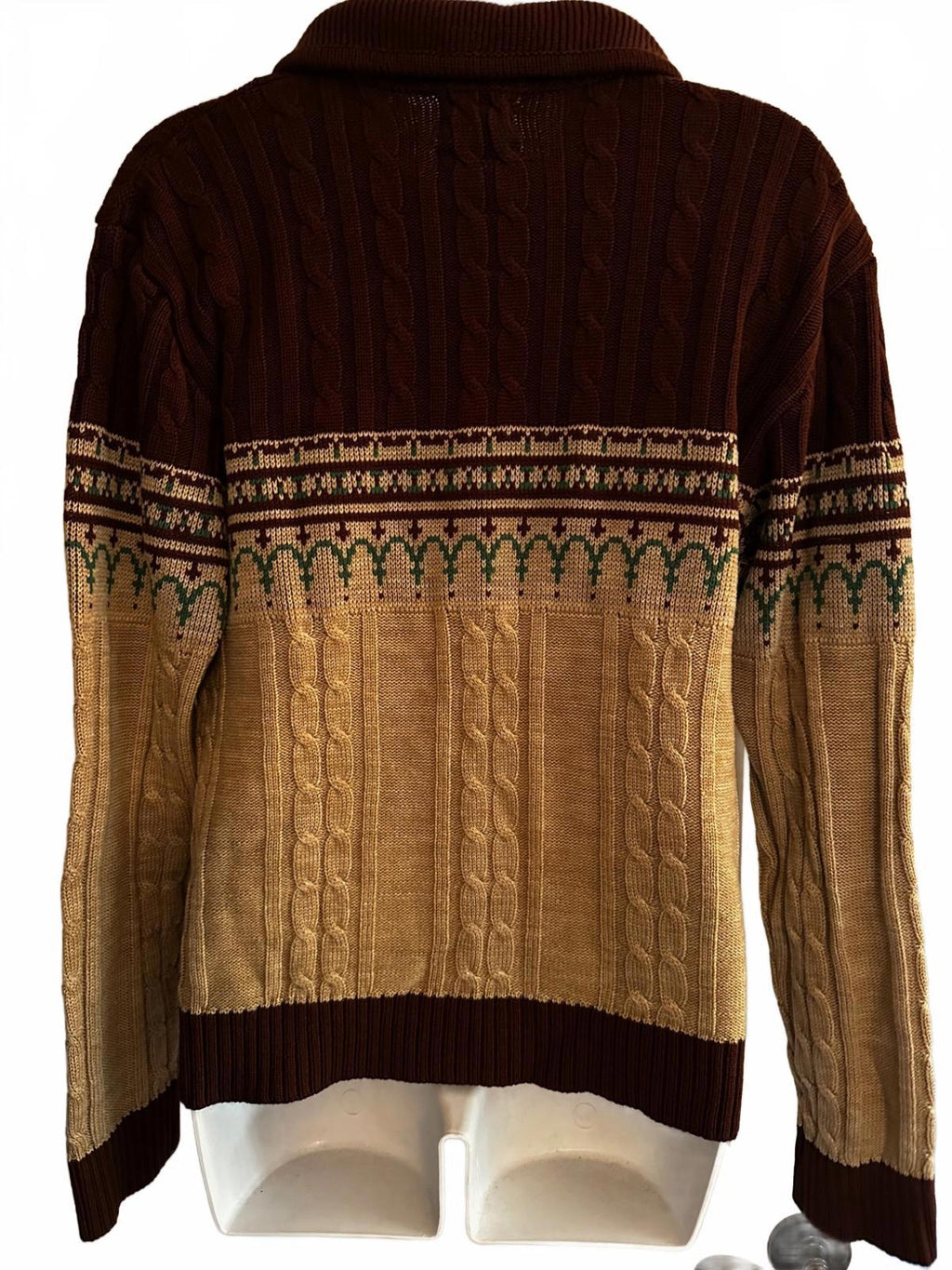 Vintage JCPenney Shawl Collar Cable Knit Sweater M