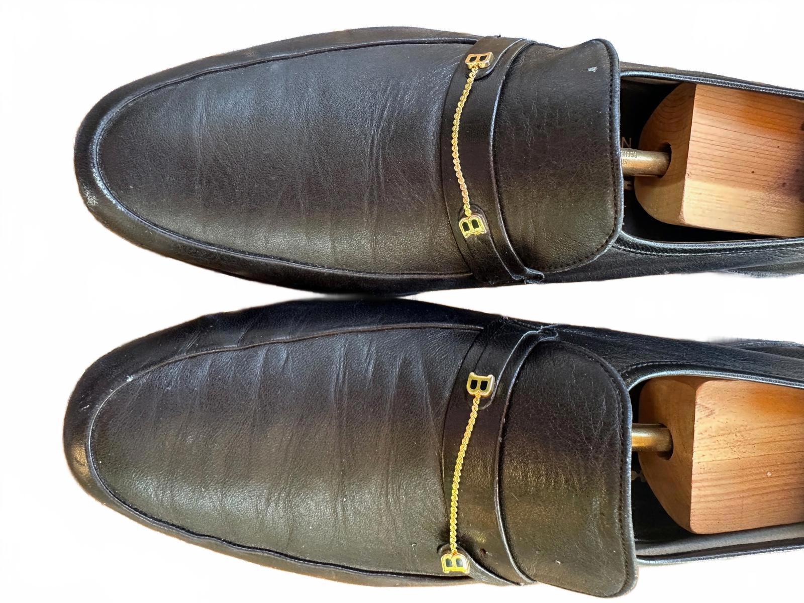 Vintage Bally Black Leather Loafers Men’s 10.5 M  Slip-On