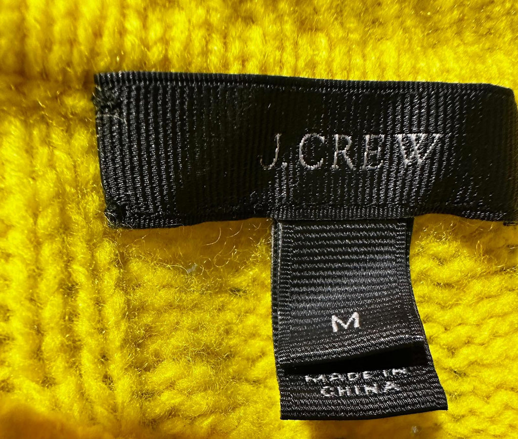 J.Crew Yellow Cable Knit Sweater Shoulder Buttons M