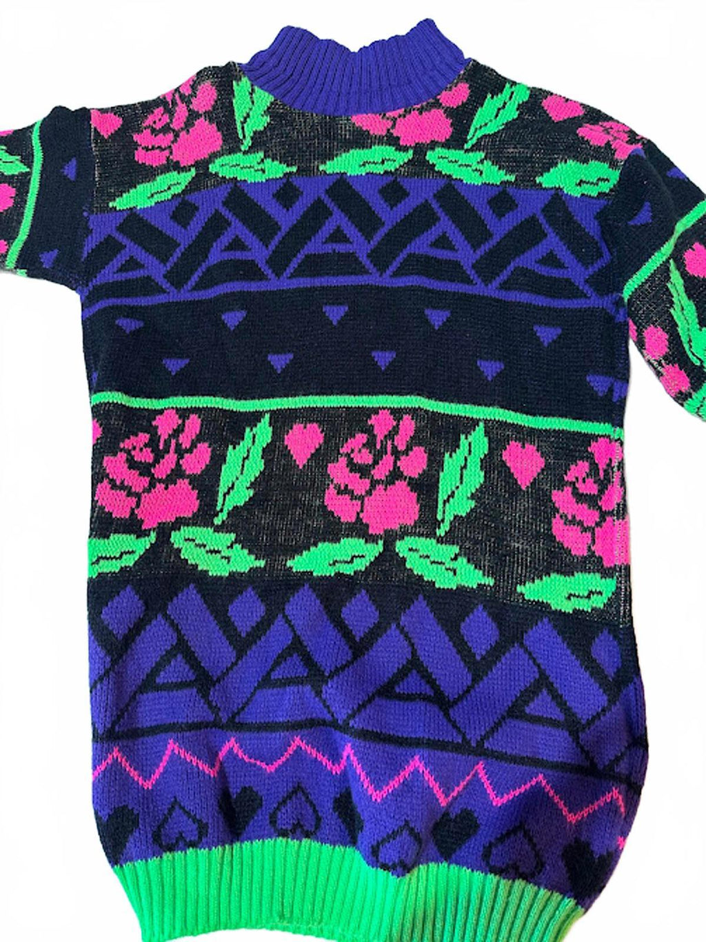 Vintage Picomo USA Neon Graphic Knit Sweater