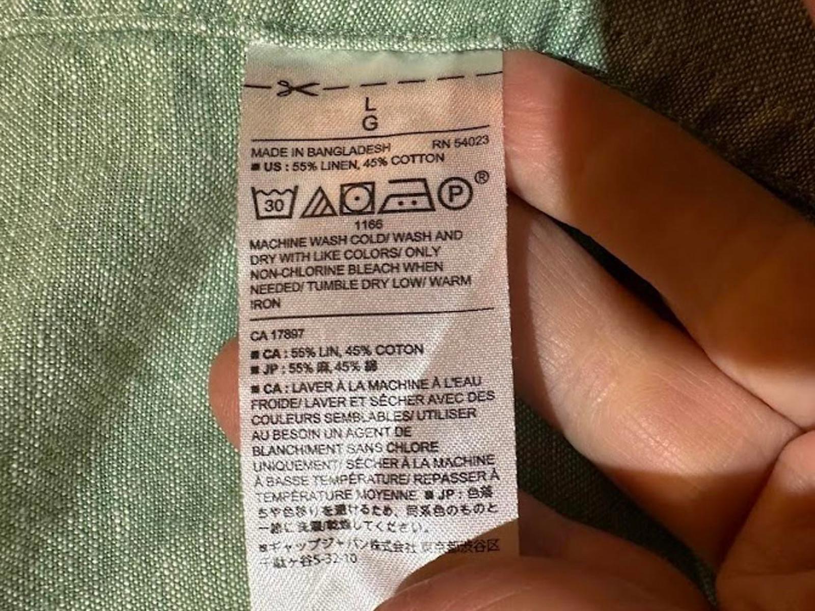 Banana Republic Linen Green Plaid Shirt L