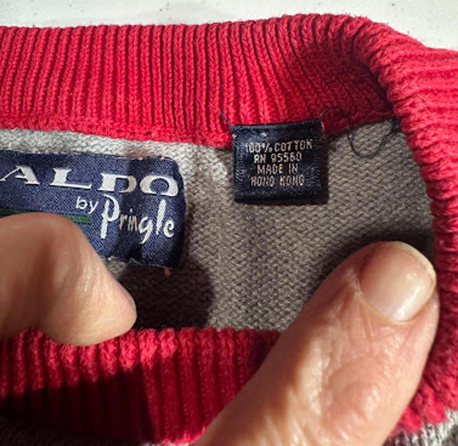 Vintage Taldo Pringle Color Block Graphic Knit Sweater XL
