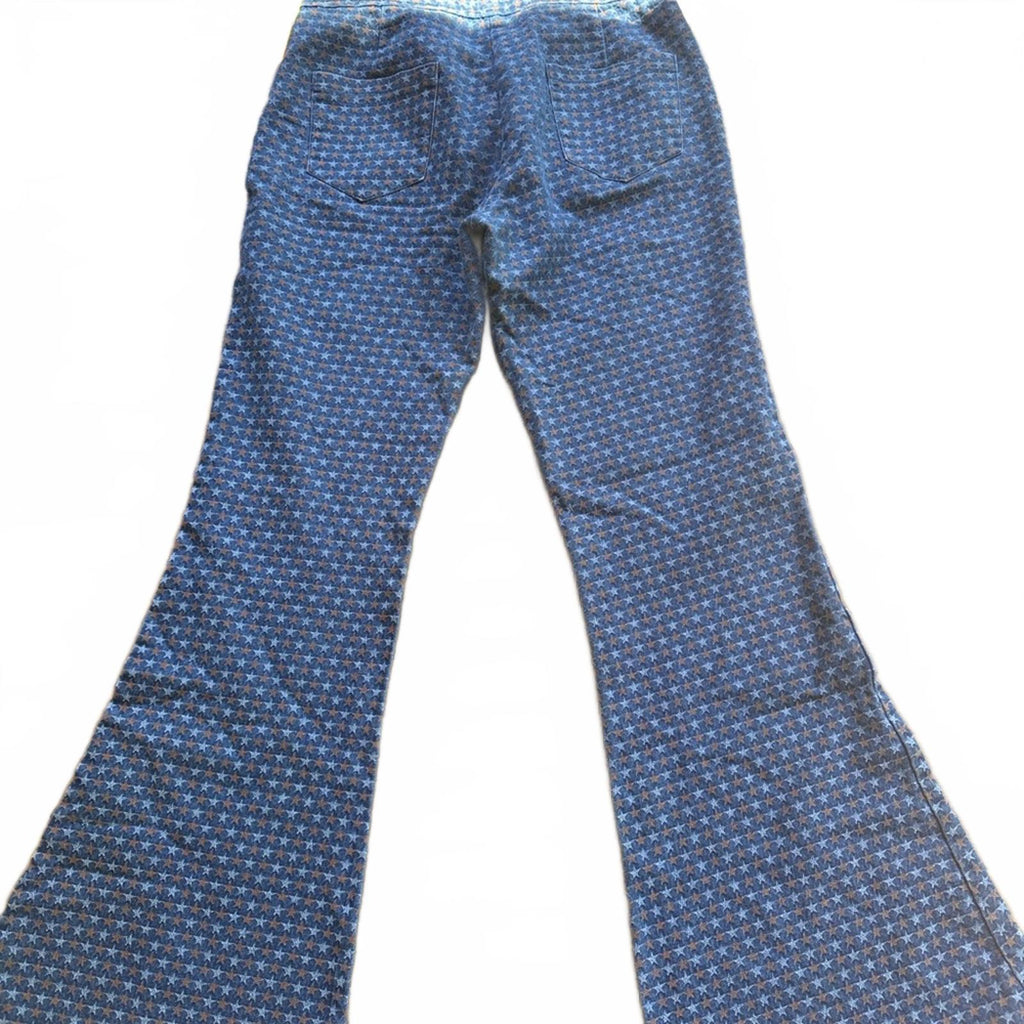 DO+BE Star Print Flare Jeans Small Boho Y2K