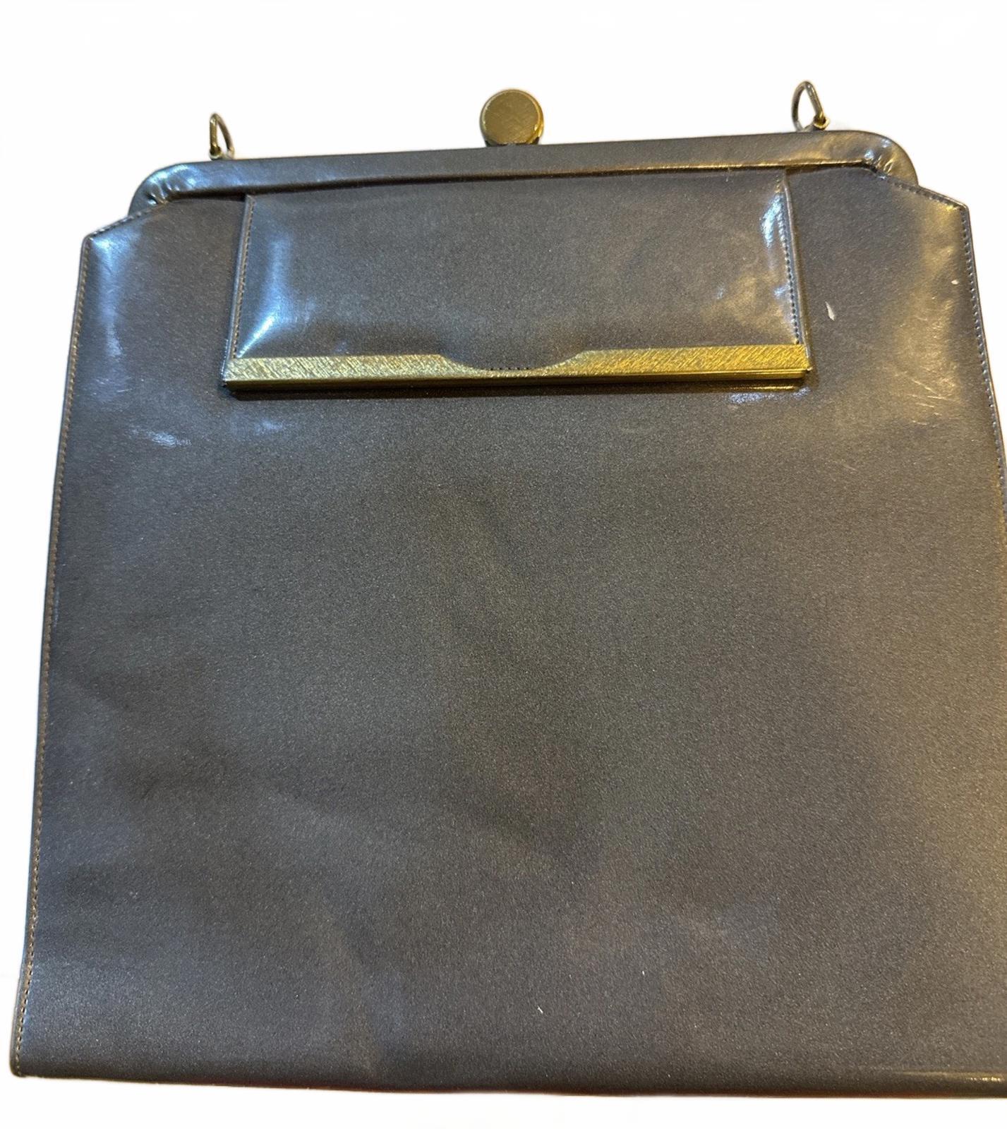 Vintage Lewis Gray Patent Frame Handbag