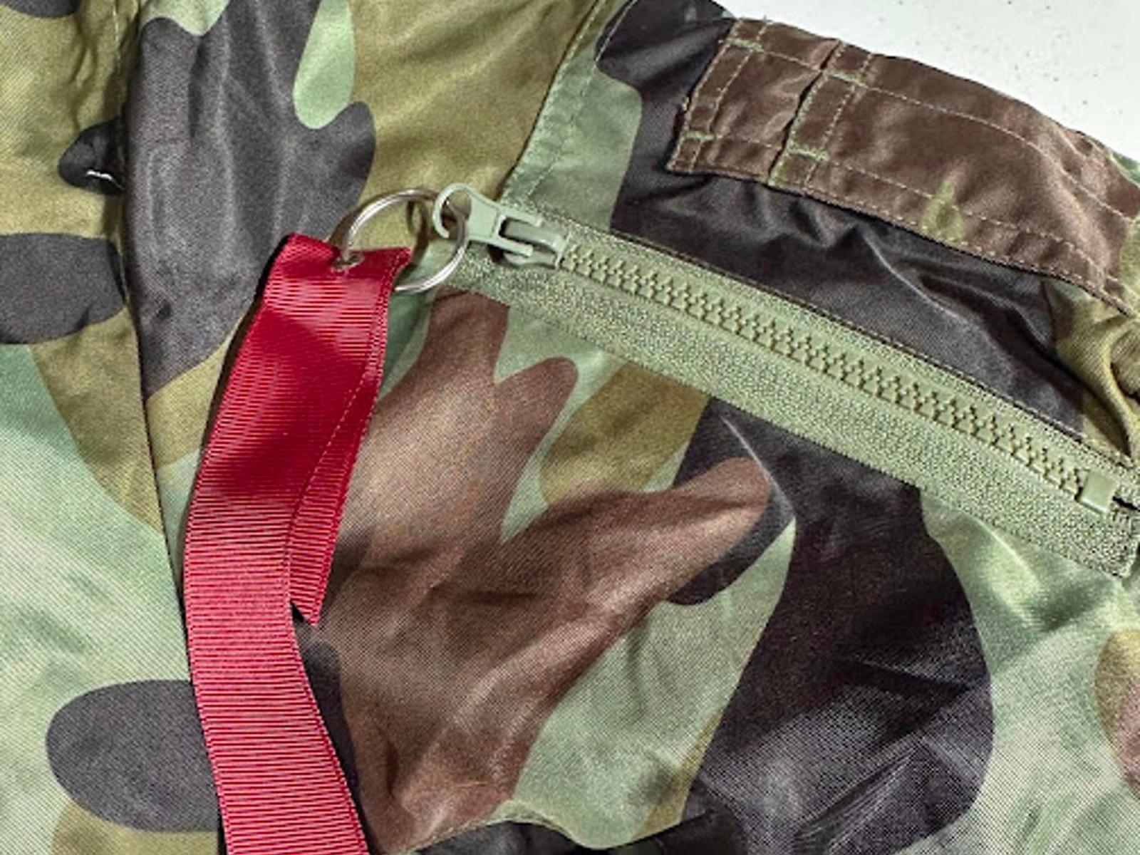 Camo Bomber Jacket Orange Lining MA-1 Style Medium