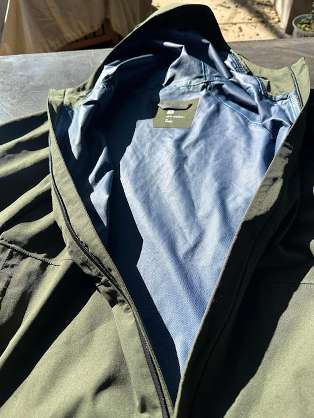 All In Motion Olive Hooded Rain Jacket XL