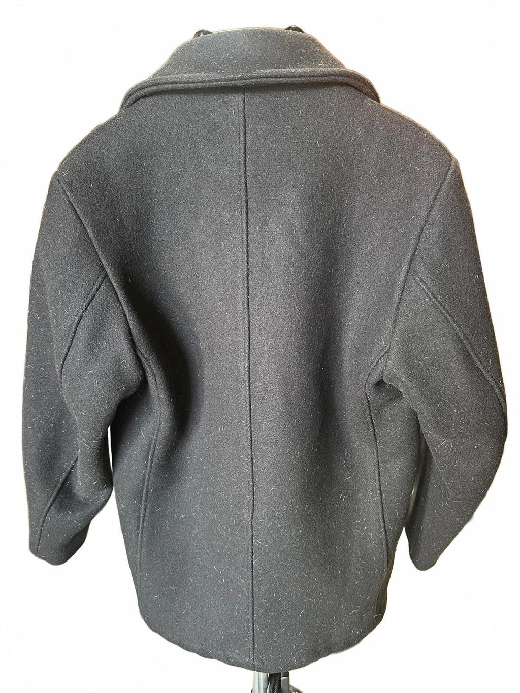 Schott NYC Black Wool Pea Coat Made in Canada Sz S