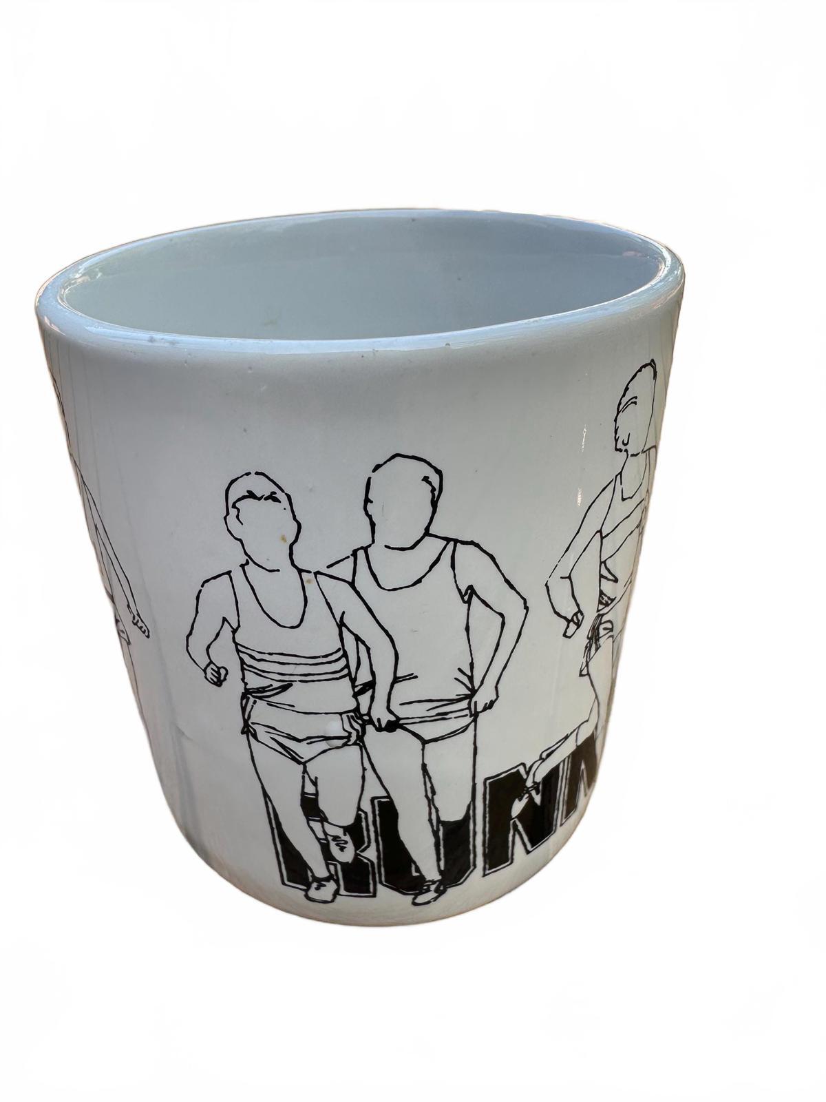 Vtge GHC England Running Mug – 1980s Joggers Illustration – Ceramic Sports Theme
