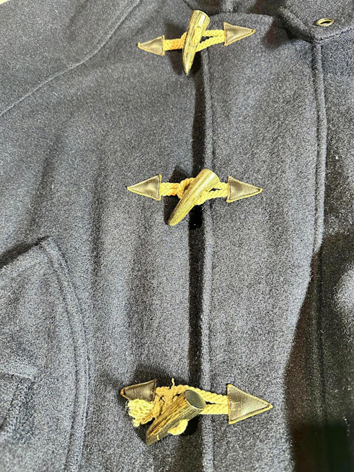 Vintage Masthead Wool Toggle Jacket Hooded Navy Large