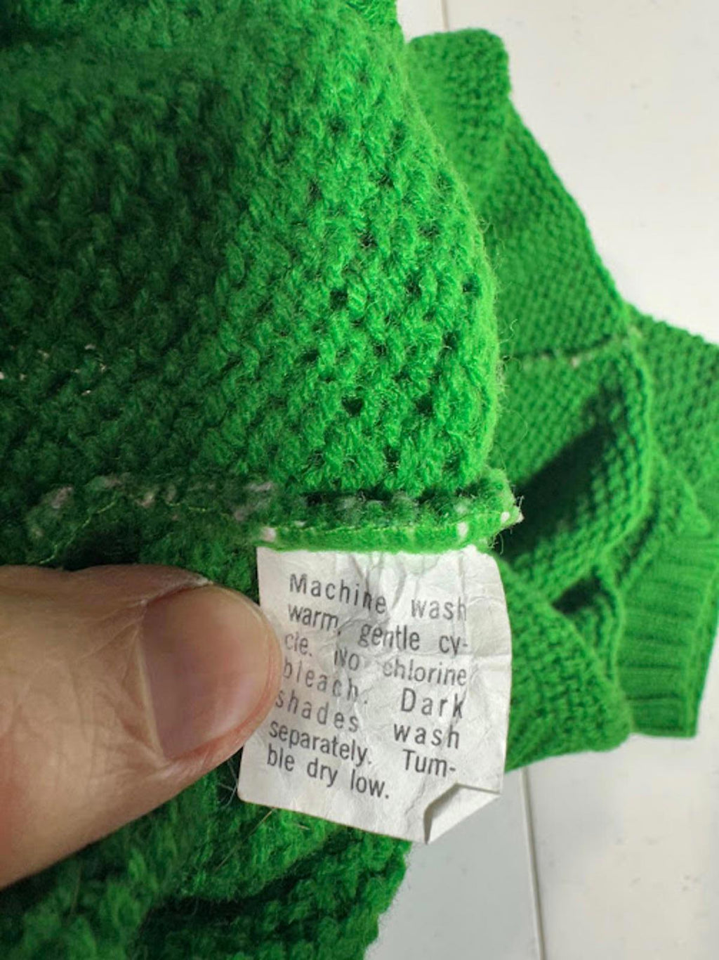 Vintage Green Knit Sweater Vest Sleeveless Textured