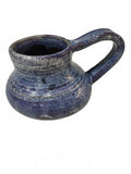 Signed Studio Pottery Blue Brown Pitcher 5.25"