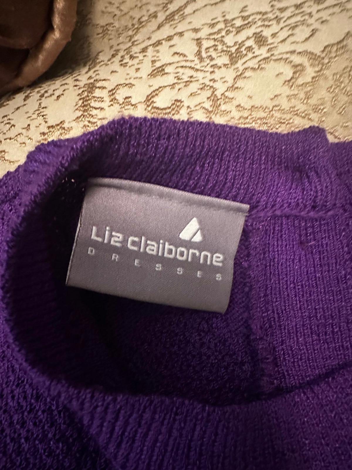Purple Liz Claiborne Knit Sweater Dress Medium