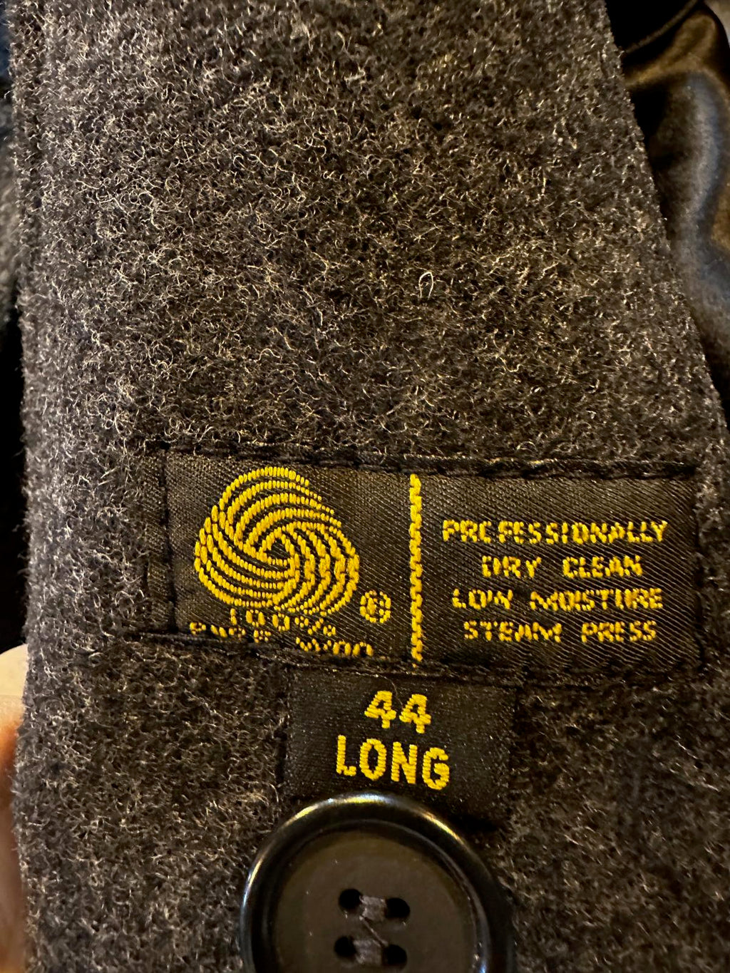 London Fog 44L Charcoal Wool Overcoat Made in USA