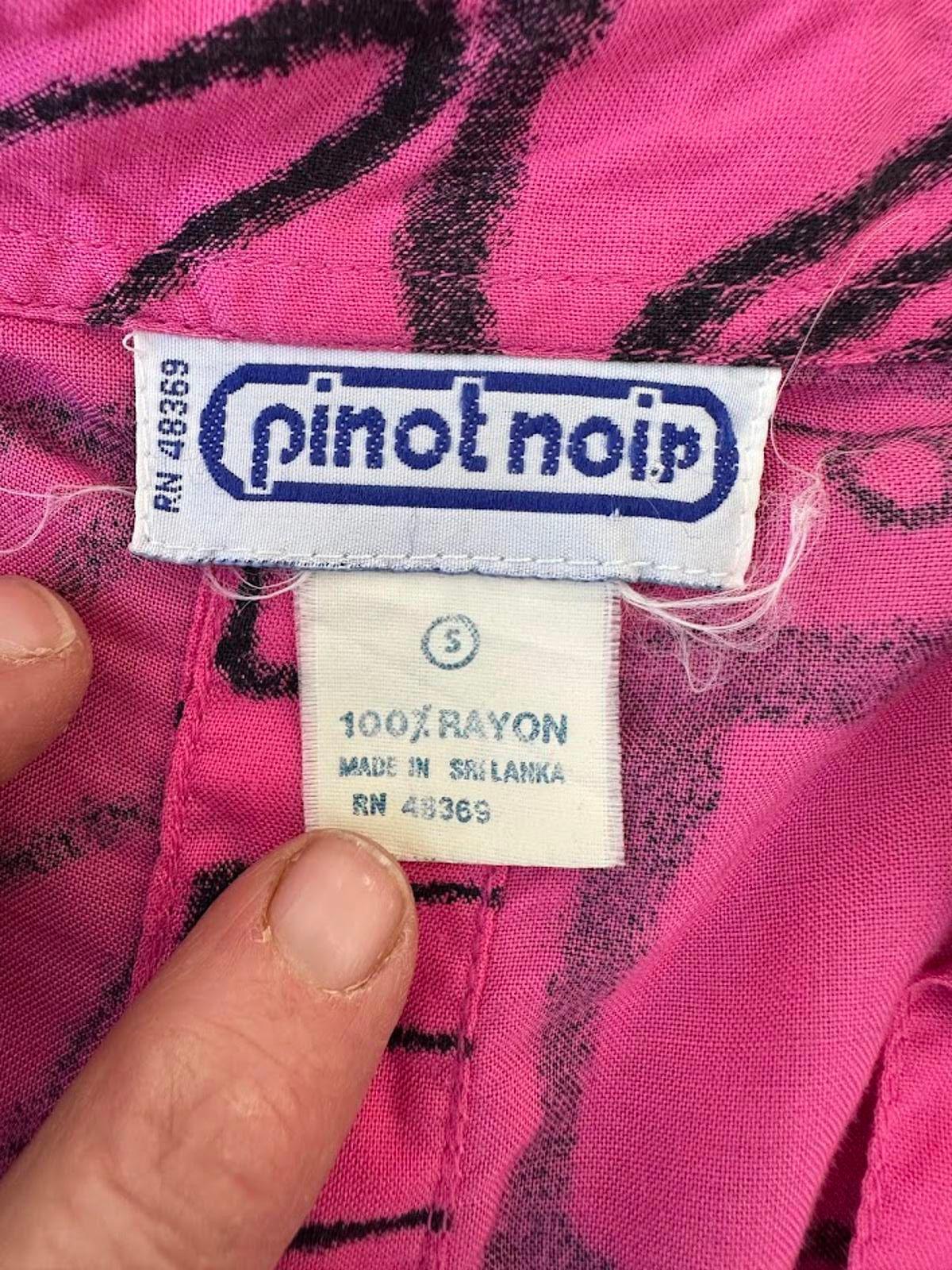 Vintage Carolhorn Pink Rayon Tie Back Top S