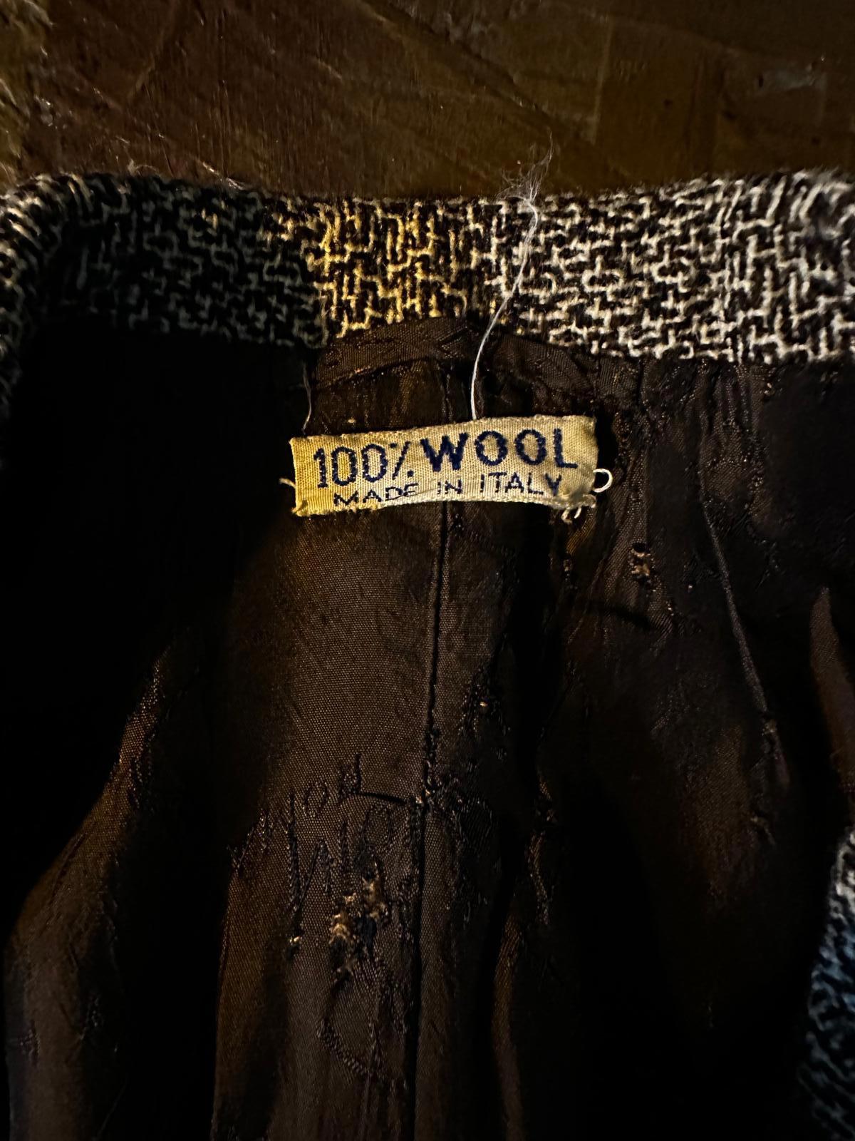 Vintage Italian Wool Blazer 36 BasketweaveTweed Sport Coat