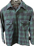 Vintage Pendleton Wool Shirt Jacket Black Watch Tartan Plaid