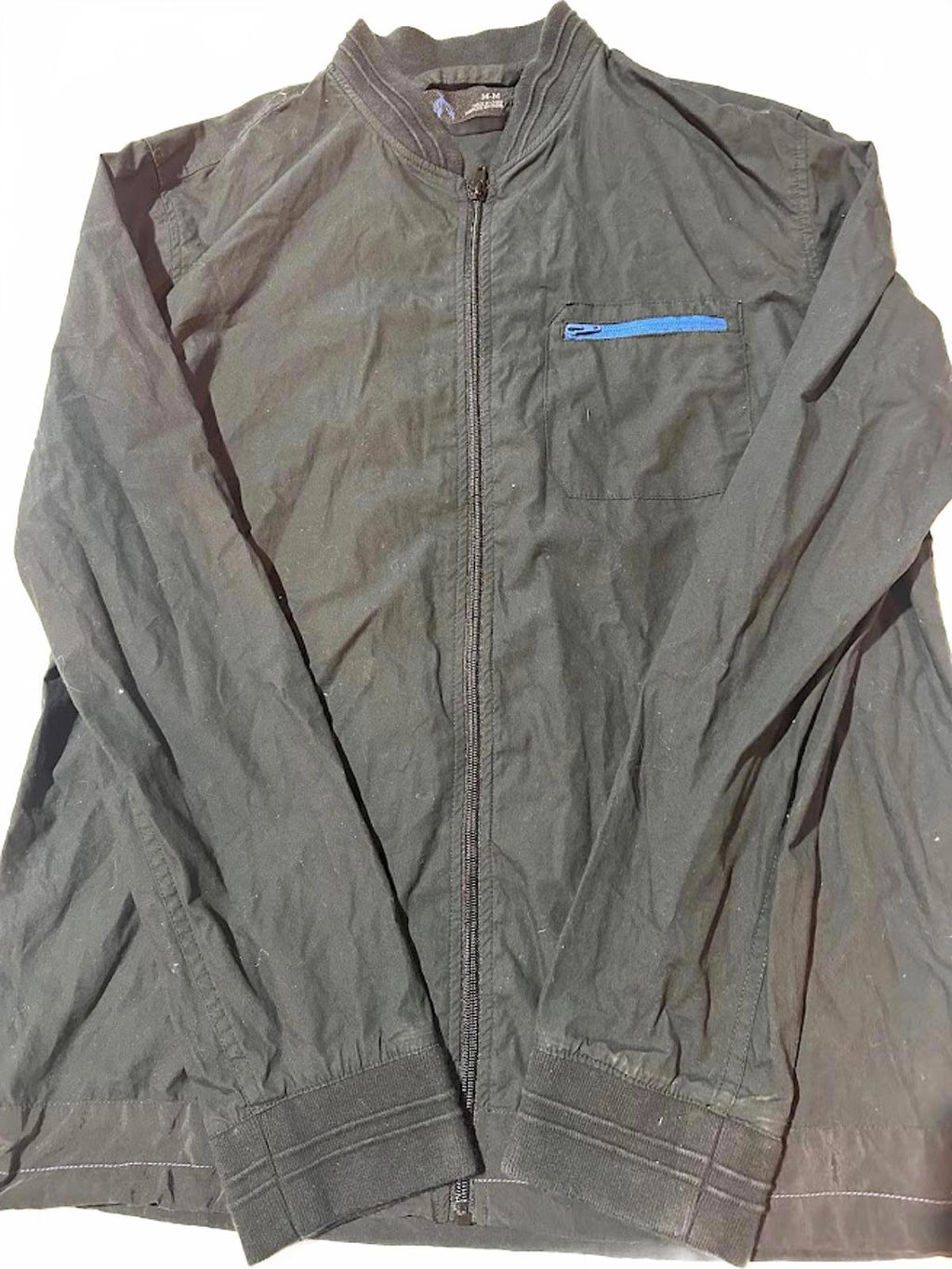 M.M Black Zip Jacket Blue Pocket M