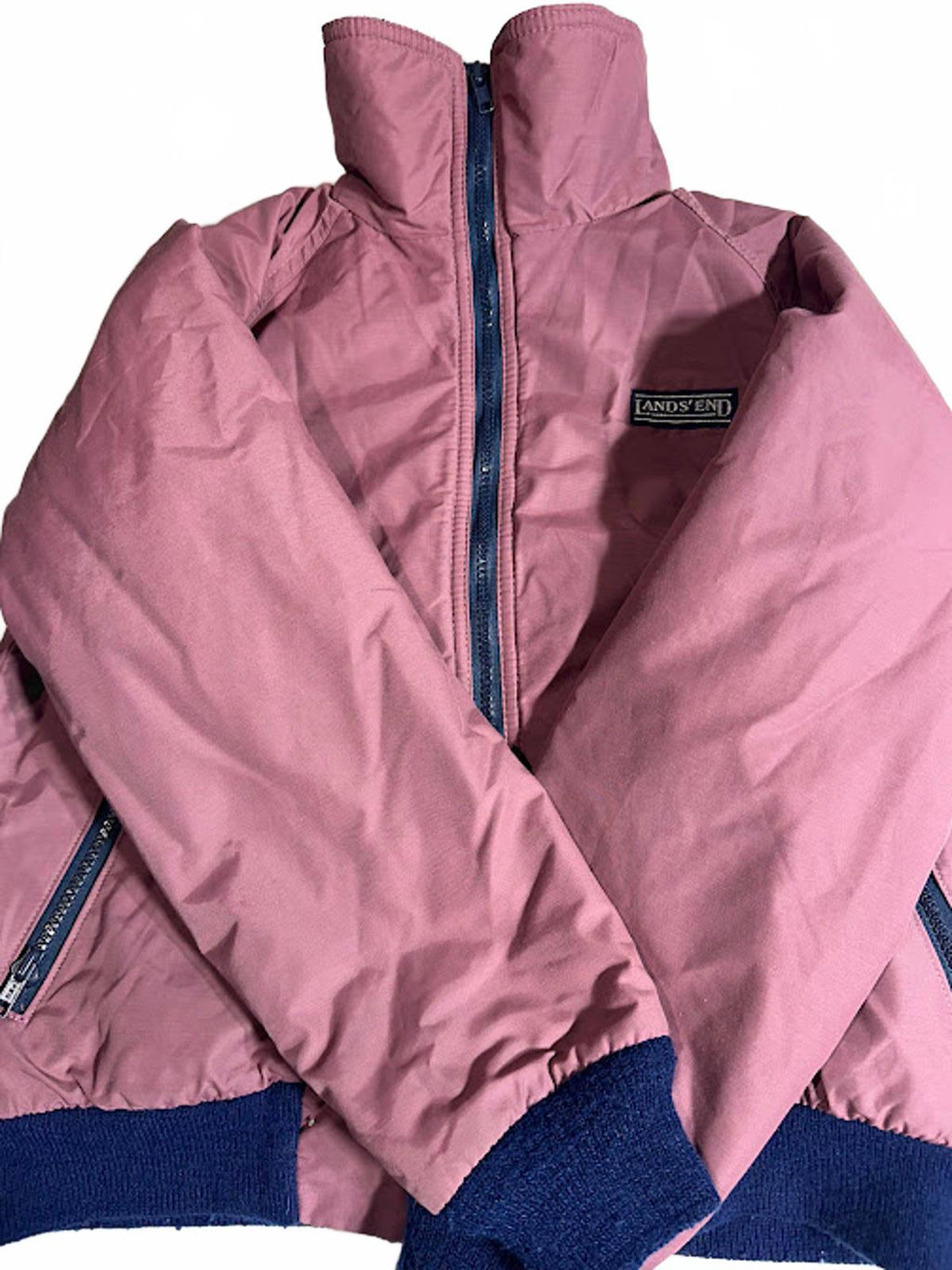 Vintage Pink Fleece-Lined Lands’ End Jacket Small