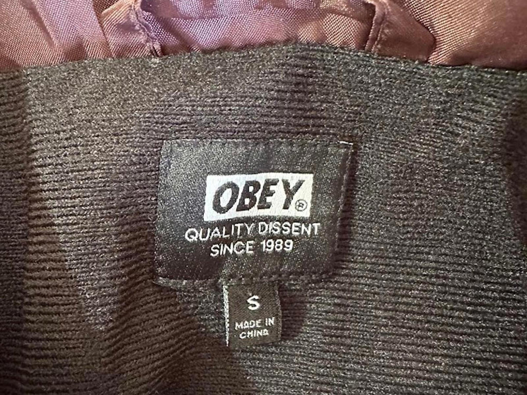 Obey Burgundy Coaches Jacket Small Streetwear