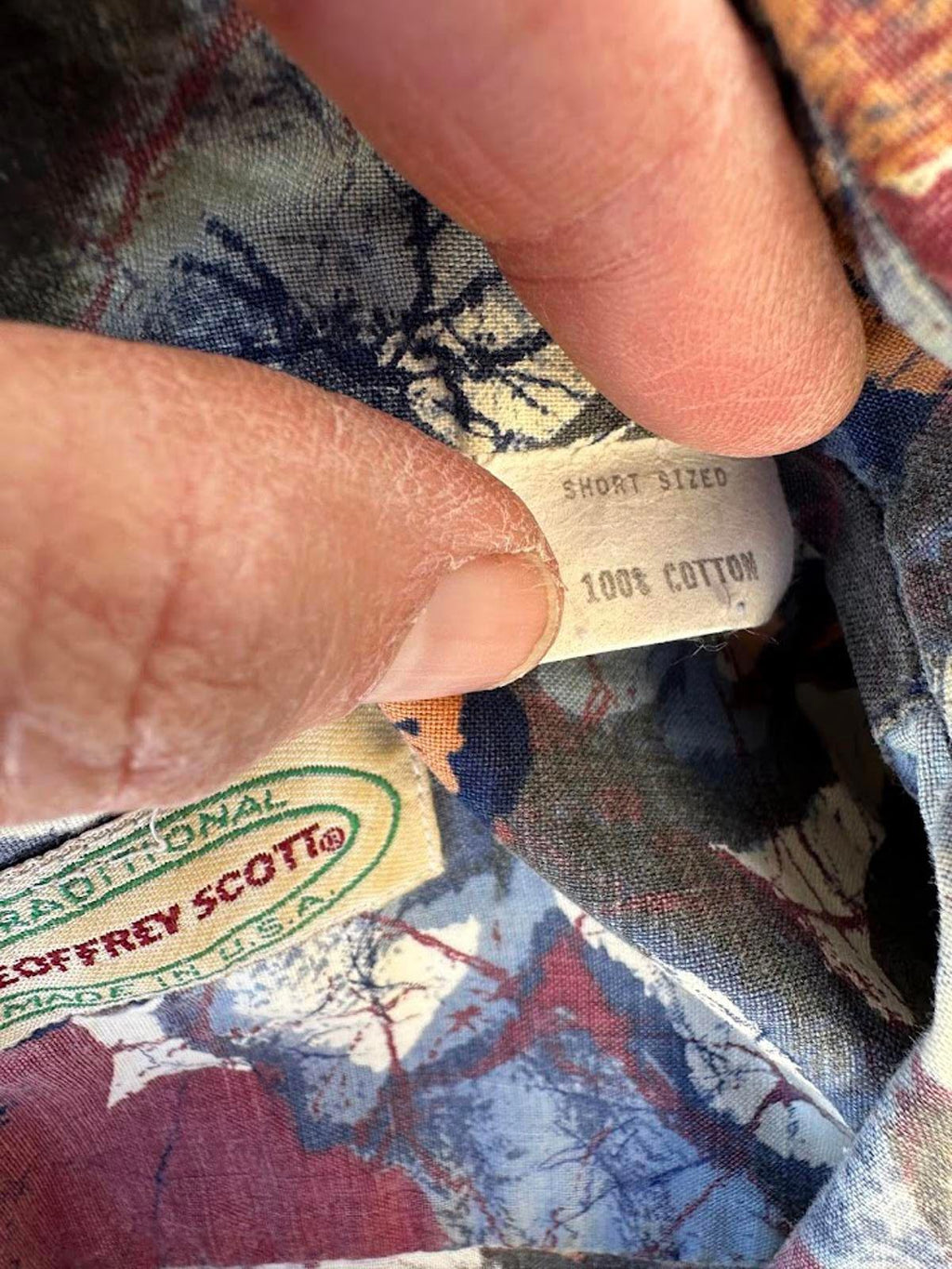 Geoffrey Scott Floral Shirt Cotton S USA